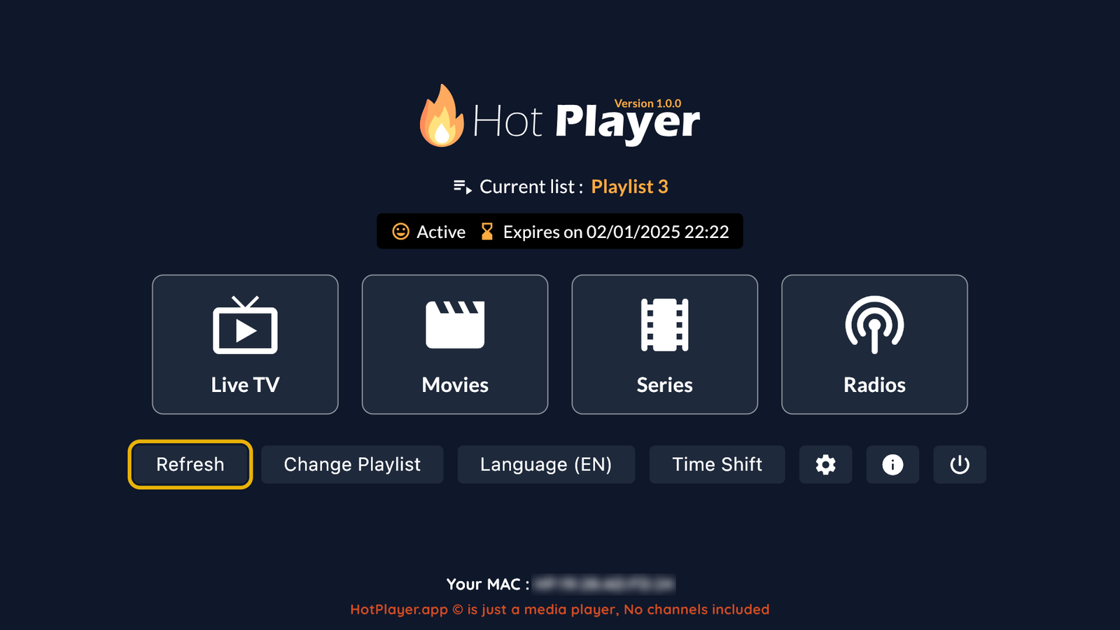 hot iptv player sur lg tv