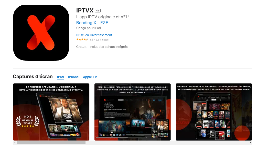 iptvx sur ios